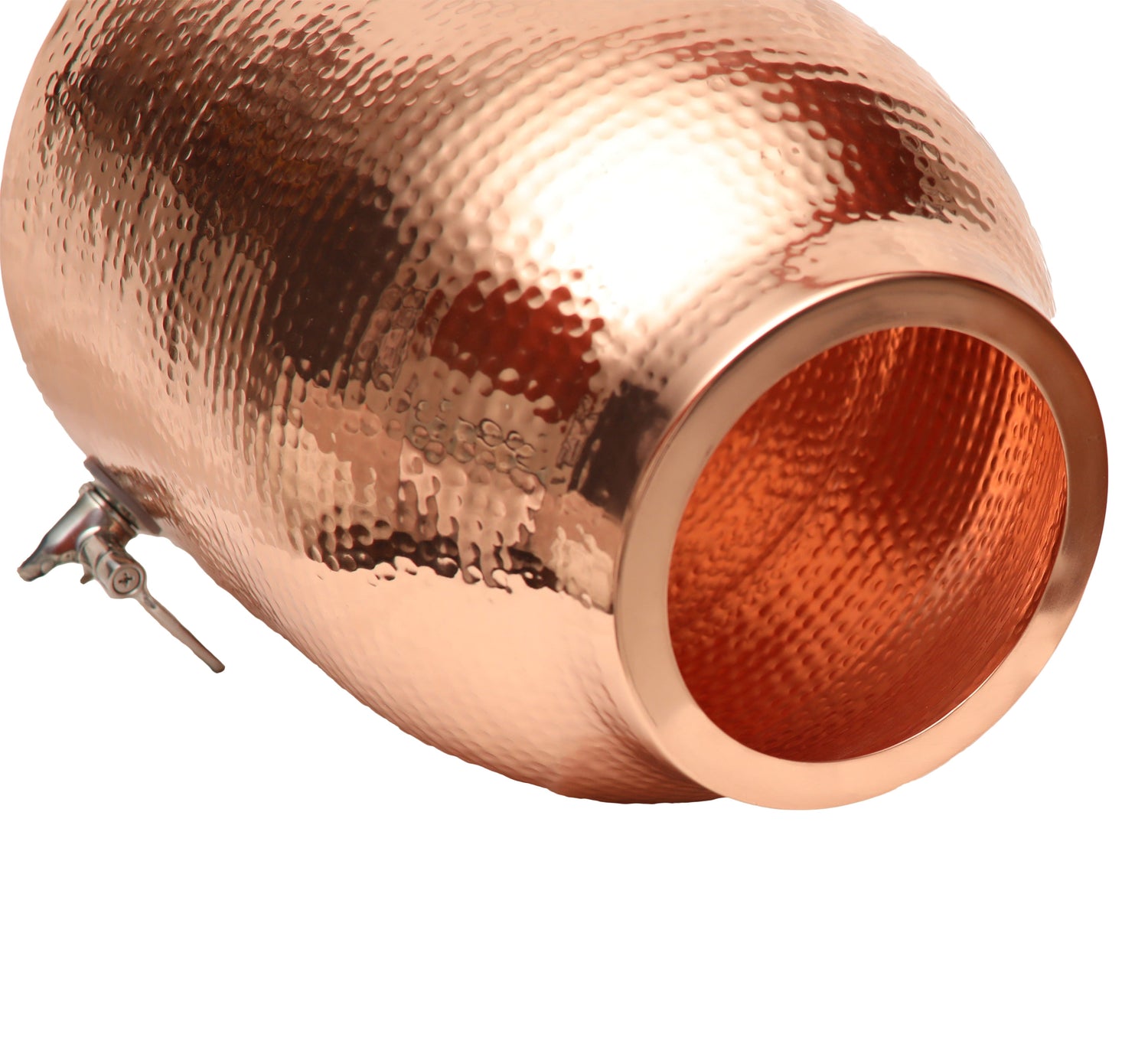 Pure Copper Water Dispenser with Lid  | Glossy Finish | Holds 3.5gal