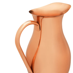 Copper Mules Elegant Copper Pitcher (70oz) with PerfectFit Lid and Copper Mugs Set (16oz) - Handcrafted - Heirloom quality