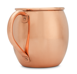 Moscow Mule Mug by Copper Mules - Handcrafted of 100% Pure THICK Copper - Timeless Barrel Smooth Finish - RAW Copper Interior - Authentic and Strong Riveted Handle - Holds 16oz