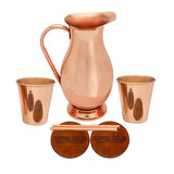 Elegant Copper Pitcher with PerfectFit Lid | 70 oz and 2 Smooth Tumblers | Each Tumbler Holds 14 oz