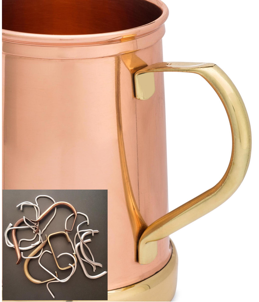Oakland Living Solid Straight Pair of 100% Copper Mule Mug Cups with Straws 16 oz Hammered Handcrafted 5.5 L x 3.25 W x 4 H