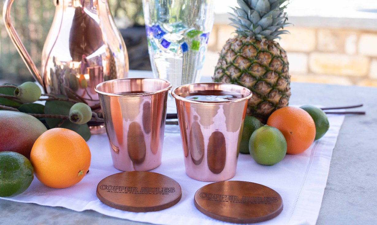 Smooth Tumbler Set of 2 | Extra Thick Copper | Each Hold 14oz