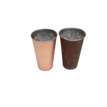 Load image into Gallery viewer, The TEXAS Tumbler by Copper Mules | SUPER TOUGH | Very Cool Color Morphing Exterior made of Raw Copper will Patina creating AWESOME earth tones as used | Stainless Steel Interior for easy care | You will instantly FEEL the quality | 24oz capacity