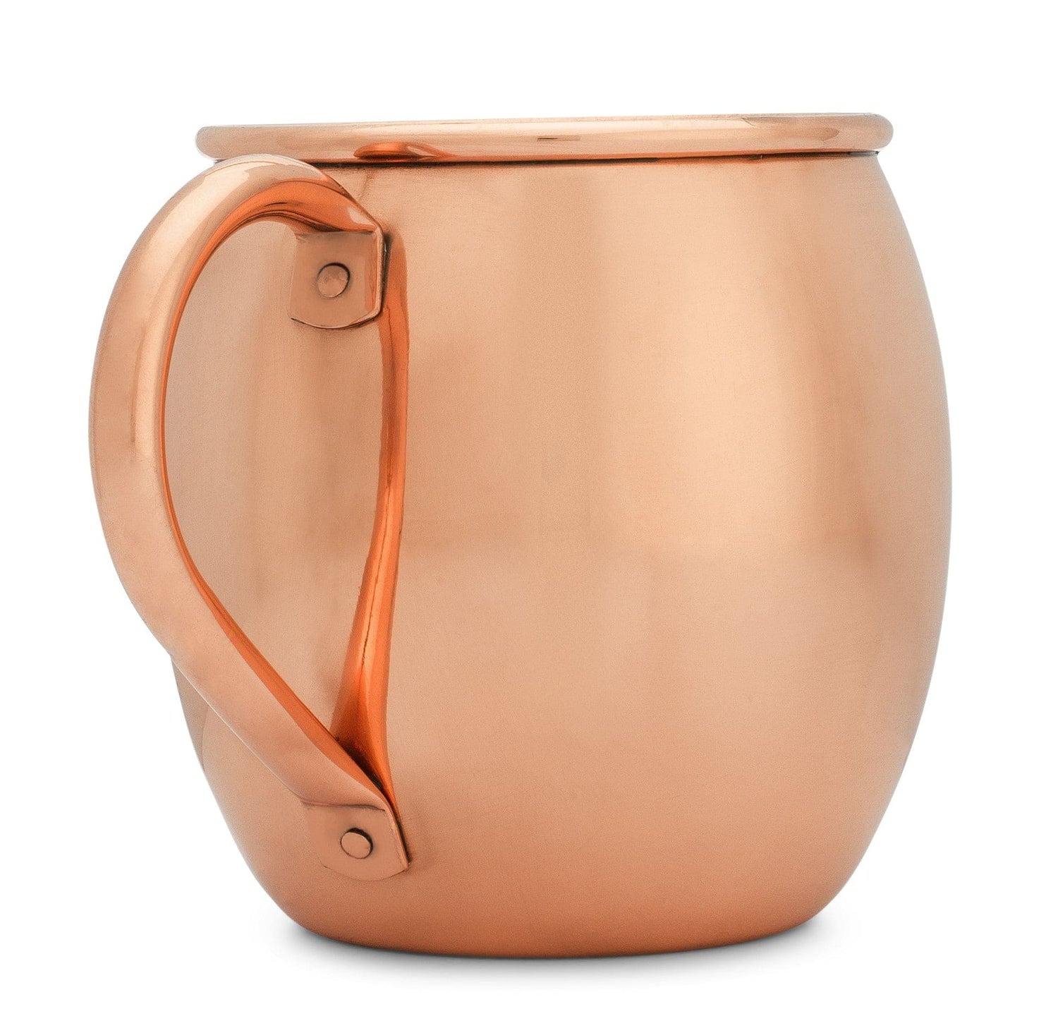 Elegant Copper Pitcher with PerfectFit Lid | 70 oz and 2 Barrel Smooth Mugs | Each Mug Holds 16 oz