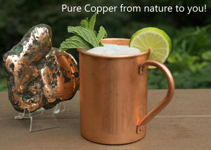 100% Copper Moscow Mule Mug by Copper Mules - Tall Smooth Style - Premium Handcrafted Quality - Strong Riveted Handle - 16oz