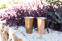 Load image into Gallery viewer, The TEXAS Tumbler by Copper Mules | SUPER TOUGH | Very Cool Color Morphing Exterior made of Raw Copper will Patina creating AWESOME earth tones as used | Stainless Steel Interior for easy care | You will instantly FEEL the quality | 24oz capacity