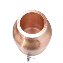 Load image into Gallery viewer, Pure Copper Water Dispenser with Lid by Copper Mules | XL Capacity Holds 3.5gal or 13liters | RAW Copper Interior for Ayruvedic Health | Includes No-leak Stainless Steel Spigot | Lifetime Warranty
